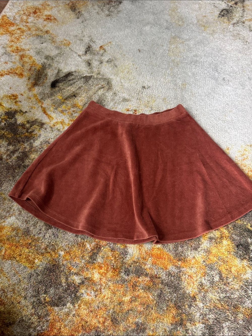 Forever 21 Rust Brown Corduroy Skater Skirt